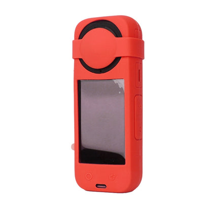 For Insta360 X4 Silicone Protective Case with Lens Cover (Red) - Case & Bags by PMC Jewellery | Online Shopping South Africa | PMC Jewellery | Buy Now Pay Later Mobicred