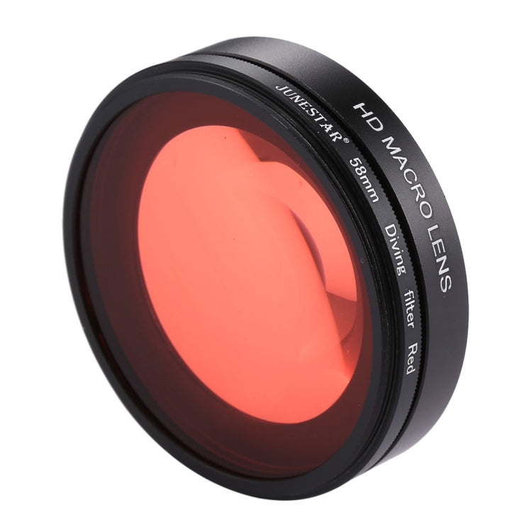 58mm 16X Macro Lens + Red Diving Lens Filter with Lens Cover + Lens Filter Ring Adapter + String + Cleaning Cloth for GoPro HERO6 /5 Dive Housing - Lens Filter by PMC Jewellery | Online Shopping South Africa | PMC Jewellery | Buy Now Pay Later Mobicred