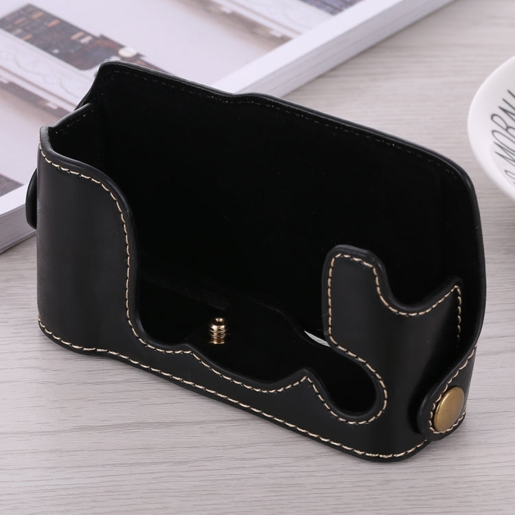 1/4 inch Thread PU Leather Camera Half Case Base for FUJIFILM X-A3 / X-A10(Black) - free shipping - PMC TechLife - Order now!