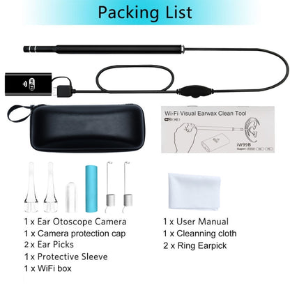 iw99B 1.3MP WiFi HD Visual Eardrop Endoscope Borescope with 6 LEDs, IP67 Waterproof, Lens Diameter: 5.5mm, Length: 2m -  by PMC Jewellery | Online Shopping South Africa | PMC Jewellery | Buy Now Pay Later Mobicred