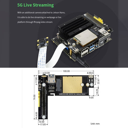 Waveshare SIM8202G-M2 5G Snapdragon X55 Multi Mode Multi Band 5G/4G/3G Module Expand Board for Jetson Nano, US Plug - Modules Expansions Accessories by WAVESHARE | Online Shopping South Africa | PMC Jewellery | Buy Now Pay Later Mobicred