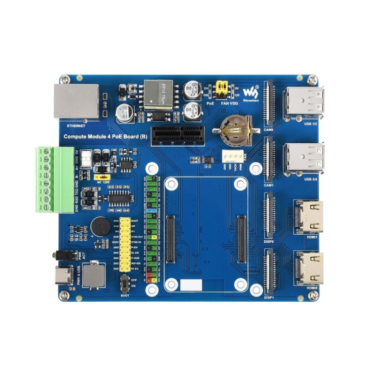 Waveshare Compute Module IO Board with PoE Feature (Type B) for Raspberry Pi all Variants of CM4 - LCD & LED Display Module by WAVESHARE | Online Shopping South Africa | PMC Jewellery | Buy Now Pay Later Mobicred