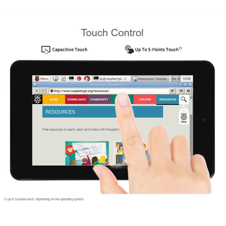 WAVESHARE 7 inch 800 x 480 Capacitive Touch Display with Case & Front Camera for Raspberry Pi - free shipping - PMC TechLife - Order now!