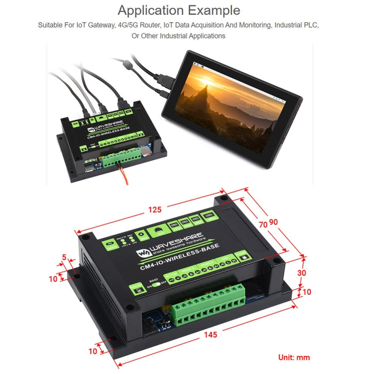 Waveshare Industrial IoT Wireless Expansion Module for Raspberry Pi CM4(EU Plug) - Mini PC Accessories by WAVESHARE | Online Shopping South Africa | PMC Jewellery | Buy Now Pay Later Mobicred