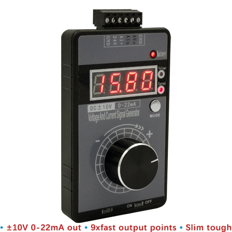 4-20mA 0-10V Signal Generator Adjustable Voltage Current Simulator, Built-in Battery (Black) - Boards & Shields by PMC TechLife | Online Shopping South Africa | PMC TechLife | Buy Now Pay Later Mobicred