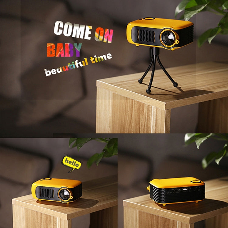 A2000 1080P Mini Portable Smart Projector Children Projector, UK Plug(White Grey) - free shipping - PMC Jewellery - Order now!