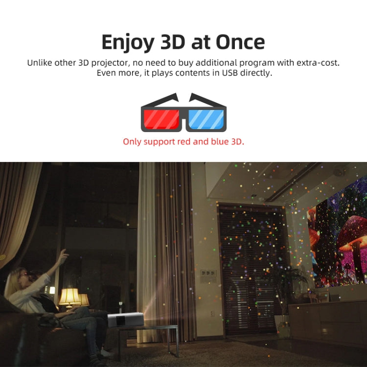 AUN U001 4K 18000 Lumens Portable Home Theater LED HD Digital Projector, EU Plug (Black) - LED Projector by AUN | Online Shopping South Africa | PMC Jewellery | Buy Now Pay Later Mobicred