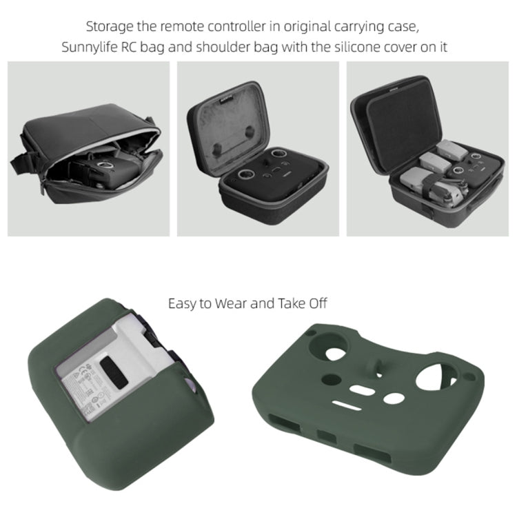 Sunnylife AIR2-Q9290 Remote Control Silicone Protective Case with lanyard for DJI Mavic Air 2 (Army Green) - Others by Sunnylife | Online Shopping South Africa | PMC Jewellery | Buy Now Pay Later Mobicred