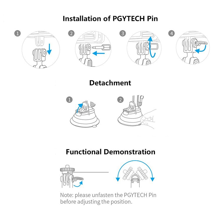 PGYTECH P-GM-132 Action Camera Suction Cup Phone Holder for DJI Osmo Action & GoPro 8/7(Silver) - free shipping - PMC TechLife - Order now!