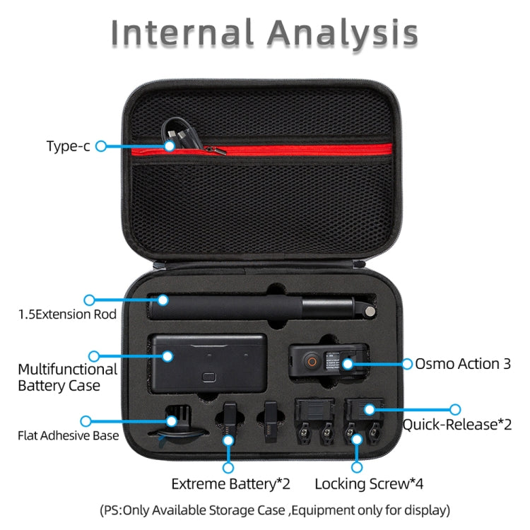 For DJI Osmo Action 3 Carrying Storage Case Bag,Size: 21.5 x 29.5 x 10cm (Grey) - Case & Bags by PMC TechLife | Online Shopping South Africa | PMC TechLife | Buy Now Pay Later Mobicred
