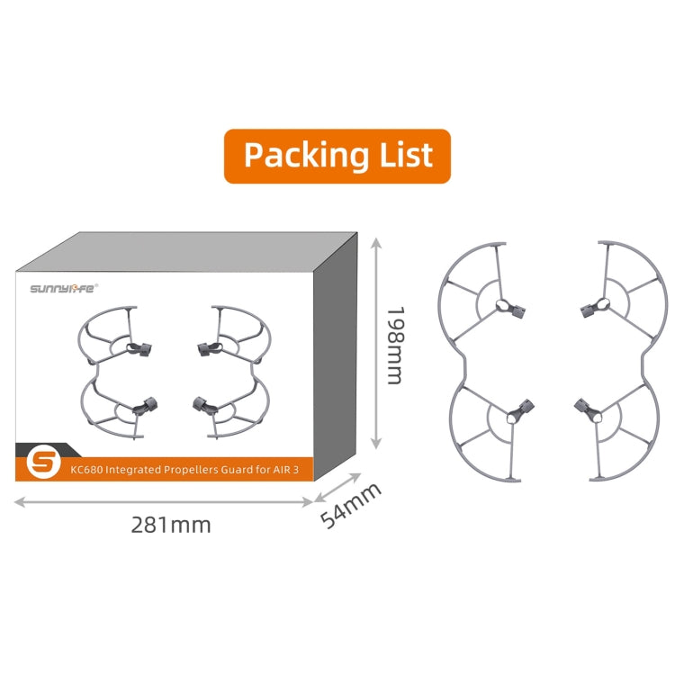 For DJI Air 3 Sunnylife KC680 Drone Propeller Protective Guard Anti-collision Ring (Grey) - Other by Sunnylife | Online Shopping South Africa | PMC TechLife | Buy Now Pay Later Mobicred