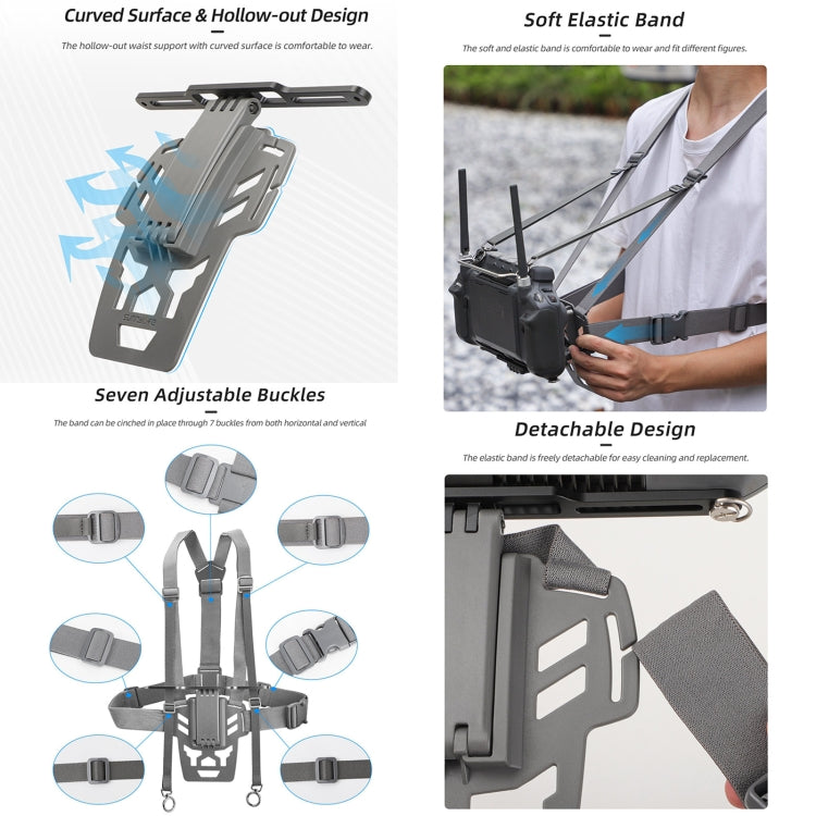 For DJI RC Plus Sunnylife Remote Control Waist Support Bracket Chest Strap (Grey) - free shipping - PMC TechLife - Order now!