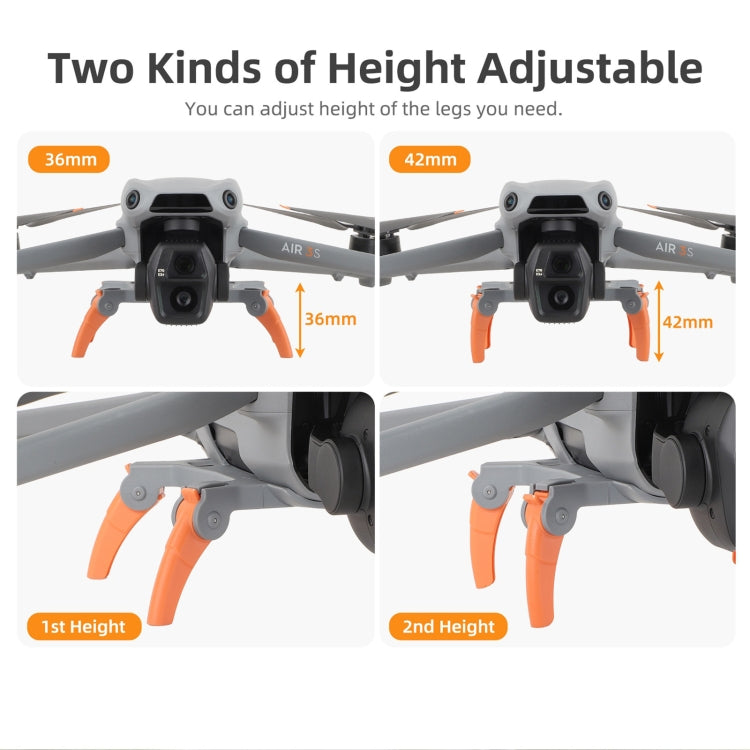For DJI Air 3S / 3 Sunnylife Landing Gear Extensions Heightened Spider Gears Support Leg (Orange) - free shipping - PMC TechLife - Order now!