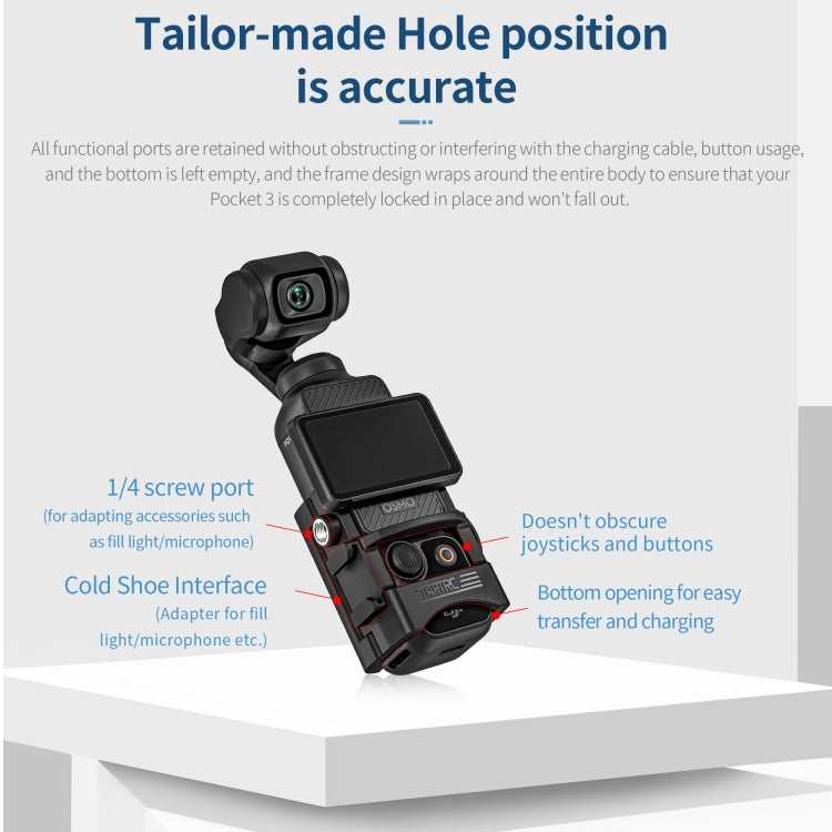 For DJI OSMO Pocket 3 STARTRC Multifunctional Fixed Mount Expansion Adapter Bracket (Black) - Mount & Holder by STARTRC | Online Shopping South Africa | PMC TechLife | Buy Now Pay Later Mobicred