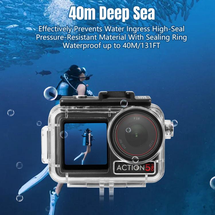 For DJI Osmo Action 5 Pro / 3 / 4 STARTRC 40m Underwater Waterproof Housing Diving Case (Transparent) - free shipping - PMC TechLife - Order now!