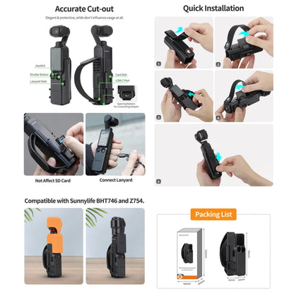 For DJI OSMO Pocket 3 Sunnylife Hand Band Protective Frame Cold Shoe Extension Handle Cover (Black) - Mount & Holder by Sunnylife | Online Shopping South Africa | PMC Jewellery | Buy Now Pay Later Mobicred