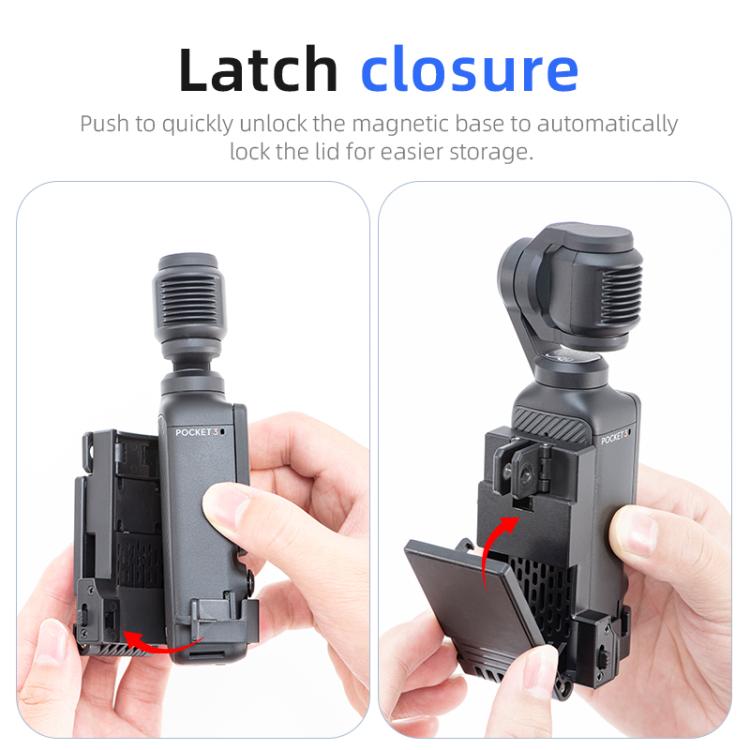 For DJI Osmo Pocket 3 STARTRC Folding Magnetic Mount Base Fixed Bracket (Black) - free shipping - PMC TechLife - Order now!
