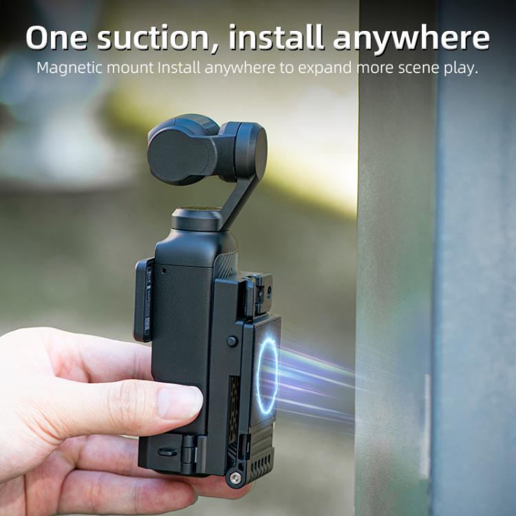 For DJI Osmo Pocket 3 STARTRC Folding Magnetic Mount Base Fixed Bracket (Black) - free shipping - PMC TechLife - Order now!