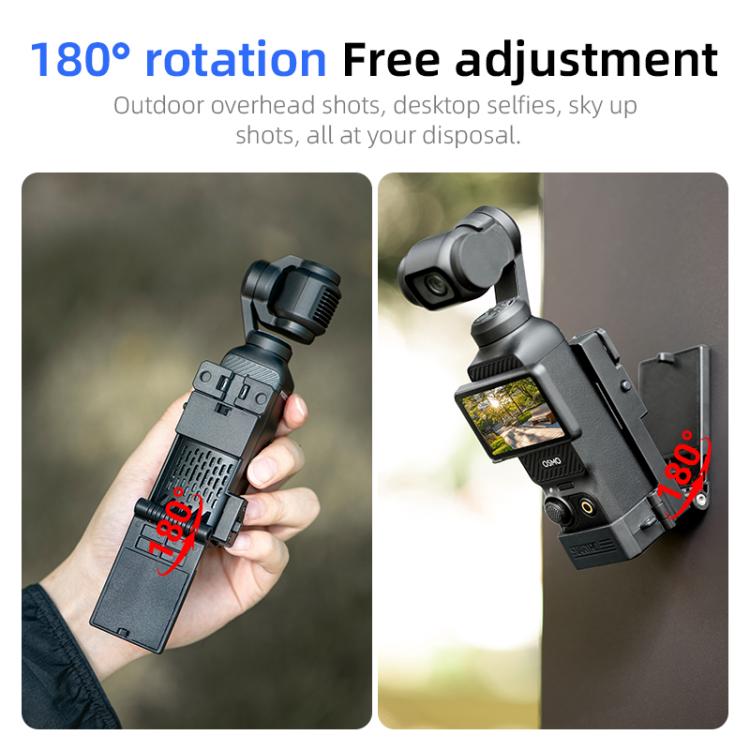 For DJI Osmo Pocket 3 STARTRC Folding Magnetic Mount Base Fixed Bracket (Black) - free shipping - PMC TechLife - Order now!