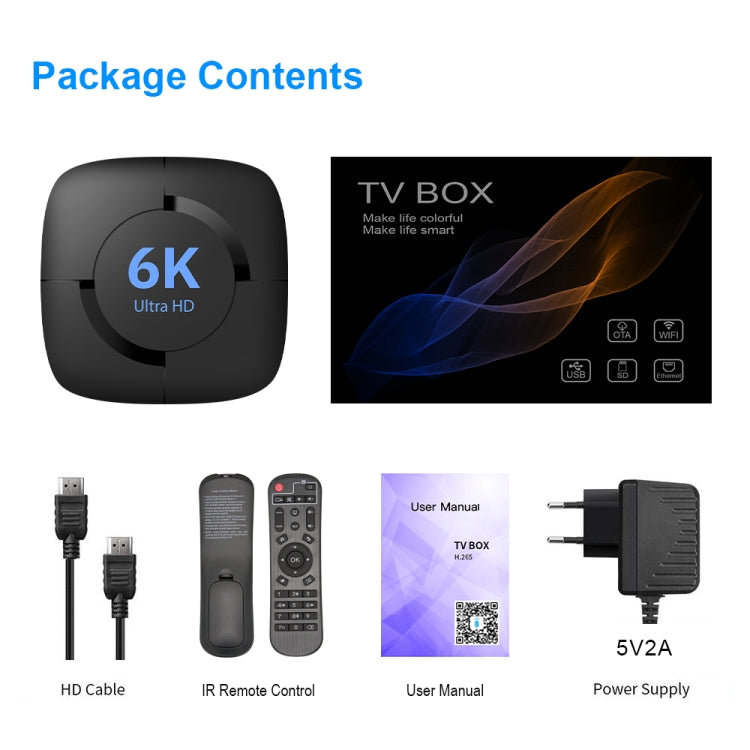 6K UHD Smart TV Box, Android 10.0, Allwinner H616 Quad Core, 2GB+8GB, AU Plug - Allwinner H6 by PMC TechLife | Online Shopping South Africa | PMC TechLife | Buy Now Pay Later Mobicred