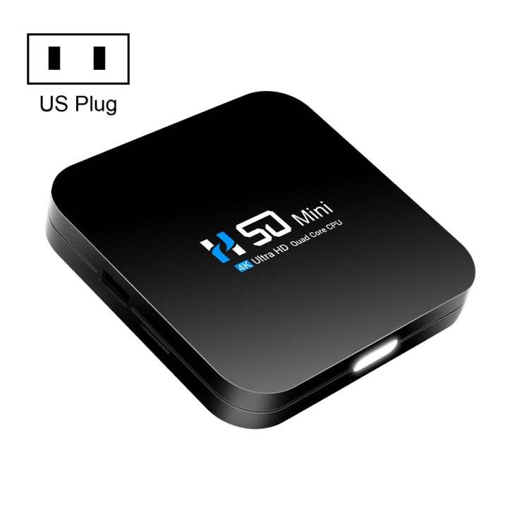 H50 Mini 4K Smart Network TV Box, Android 10.0, RK3318 Quad Core, 2GB+16GB, US Plug - RK3318 by PMC TechLife | Online Shopping South Africa | PMC TechLife | Buy Now Pay Later Mobicred
