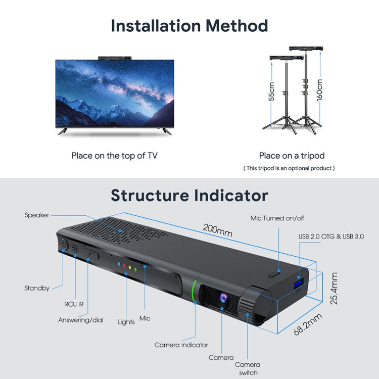 MECOOL KA2 Video Calling on TV Android 10.0 Smart TV Box with Remote Control, Amlogic S905X4 Quad Core Cortex A35, 4GB+64GB, Dual-Band / Ethernet / Camera(AU Plug) - Amlogic S905 by MECOOL | Online Shopping South Africa | PMC Jewellery | Buy Now Pay Later Mobicred