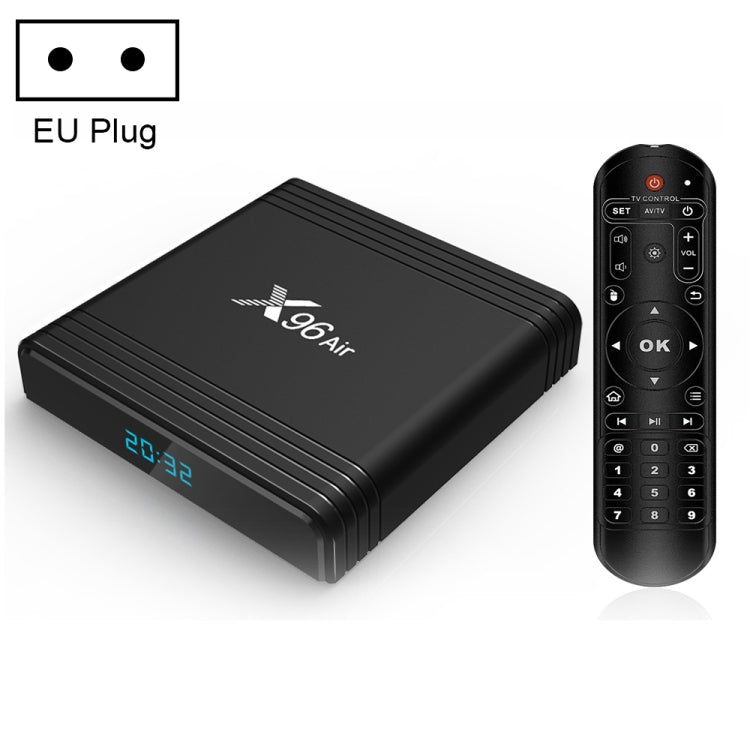 X96 Air 8K Smart TV BOX Android 9.0 Media Player with Remote Control, Quad-core Amlogic S905X3, RAM: 4GB, ROM: 64GB, Dual Band WiFi, Bluetooth, EU Plug - Amlogic S905 by PMC TechLife | Online Shopping South Africa | PMC TechLife | Buy Now Pay Later Mobicred