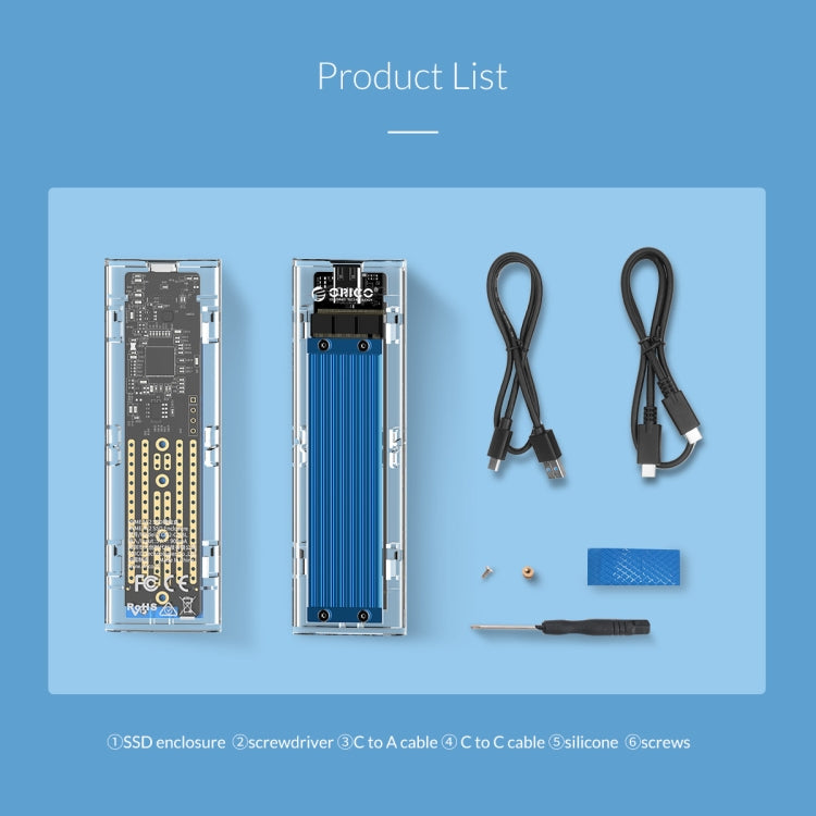 ORICO TCM2-C3 NVMe M.2 SSD Enclosure (10Gbps) - HDD Enclosure by ORICO | Online Shopping South Africa | PMC TechLife