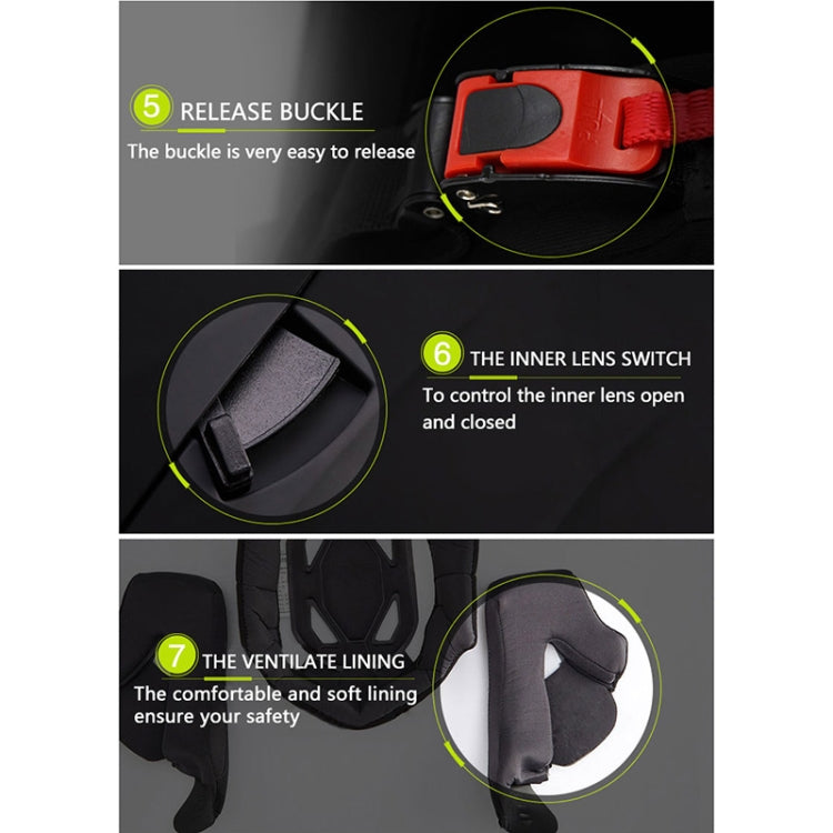 Soman 955 Skyeye Motorcycle Full / Open Face Bluetooth Helmet Headset Full Face, Supports Answer / Hang Up Calls(Black Blue) - Helmets by SOMAN | Online Shopping South Africa | PMC Jewellery | Buy Now Pay Later Mobicred