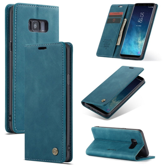 CaseMe-013 Multifunctional Retro Frosted Horizontal Flip Leather Case with Card Slot & Holder & Wallet for Galaxy S8 Plus(Blue) - Galaxy Phone Cases by CaseMe | Online Shopping South Africa | PMC Jewellery | Buy Now Pay Later Mobicred