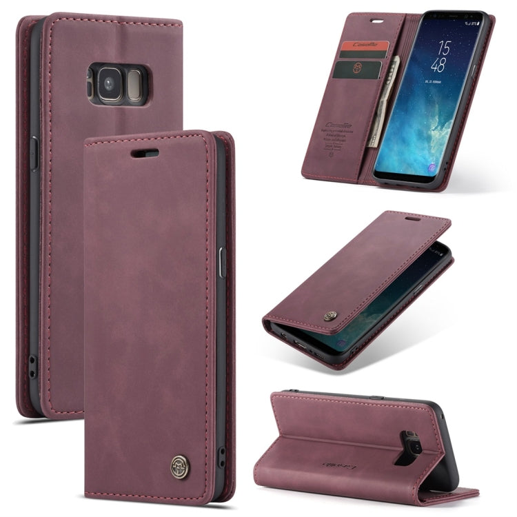 CaseMe-013 Multifunctional Retro Frosted Horizontal Flip Leather Case with Card Slot & Holder & Wallet for Galaxy S8(Wine Red) - Galaxy Phone Cases by CaseMe | Online Shopping South Africa | PMC Jewellery | Buy Now Pay Later Mobicred