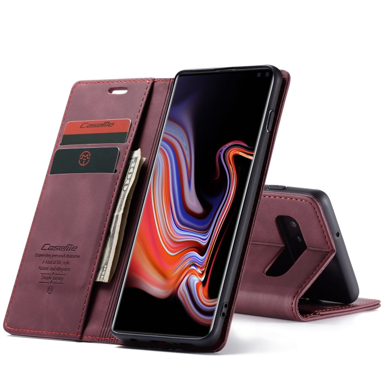 CaseMe-013 Multifunctional Horizontal Flip Leather Case with Card Slot & Holder for Galaxy S10 5G(Wine Red) - Galaxy Phone Cases by CaseMe | Online Shopping South Africa | PMC Jewellery | Buy Now Pay Later Mobicred