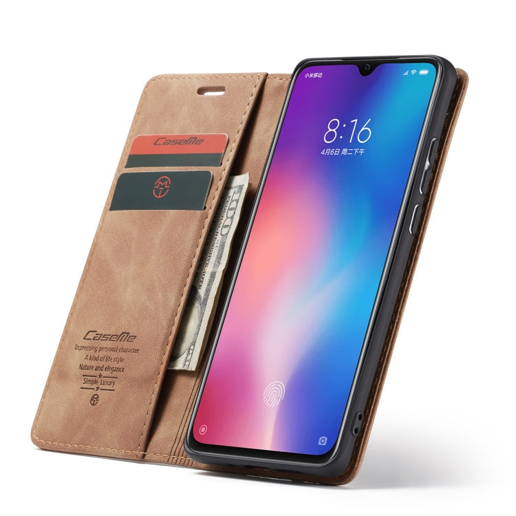 CaseMe-013  Multifunctional Horizontal Flip Leather Case with Card Slot & Holder for Xiaomi 9(Brown) - Xiaomi Cases by CaseMe | Online Shopping South Africa | PMC Jewellery | Buy Now Pay Later Mobicred