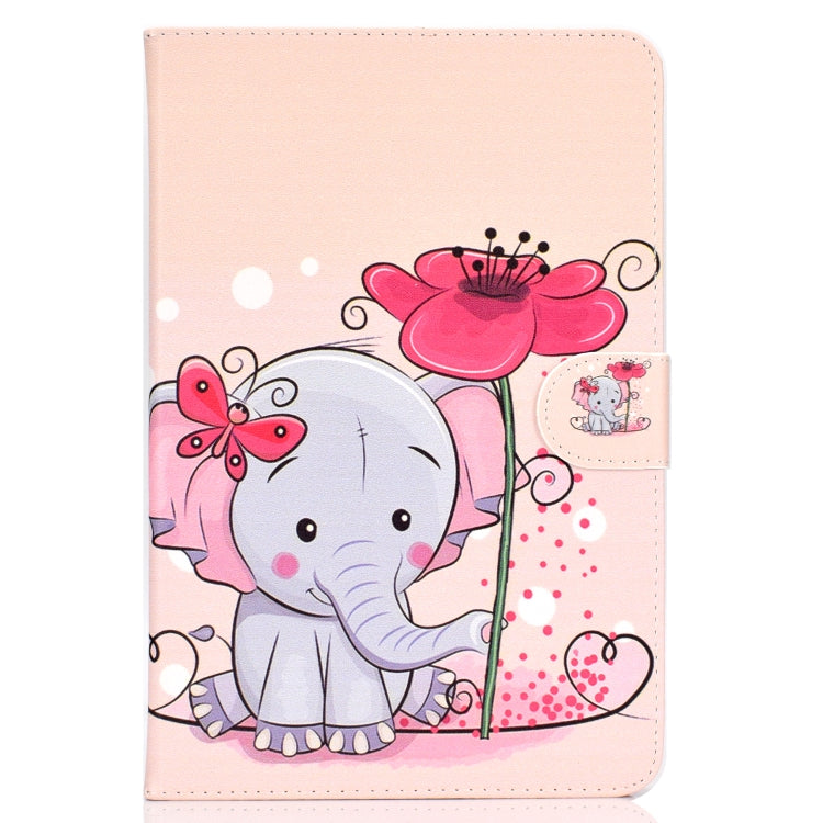 Colored Pattern Drawing Horizontal Flip PU Leather Case with Three-folding Holder for 10 inch Tablet PC(Elephant flowers) - 10 - 11 inch by PMC TechLife | Online Shopping South Africa | PMC TechLife | Buy Now Pay Later Mobicred