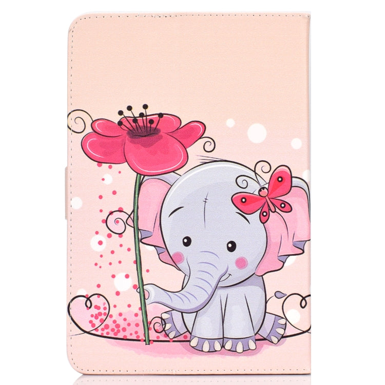 Colored Pattern Drawing Horizontal Flip PU Leather Case with Three-folding Holder for 10 inch Tablet PC(Elephant flowers) - 10 - 11 inch by PMC TechLife | Online Shopping South Africa | PMC TechLife | Buy Now Pay Later Mobicred