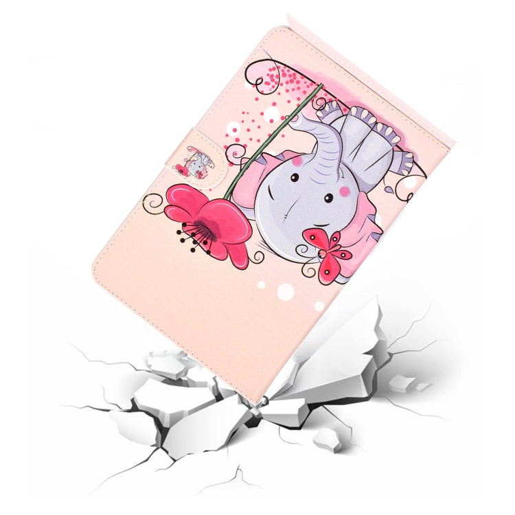 Colored Pattern Drawing Horizontal Flip PU Leather Case with Three-folding Holder for 10 inch Tablet PC(Elephant flowers) - 10 - 11 inch by PMC TechLife | Online Shopping South Africa | PMC TechLife | Buy Now Pay Later Mobicred