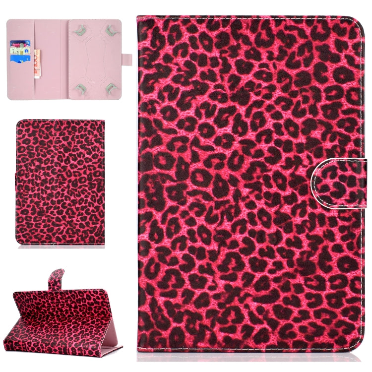 Colored Pattern Drawing Horizontal Flip PU Leather Case with Three-folding Holder for 10 inch Tablet PC(Red leopard grain) - 10 - 11 inch by PMC TechLife | Online Shopping South Africa | PMC TechLife | Buy Now Pay Later Mobicred