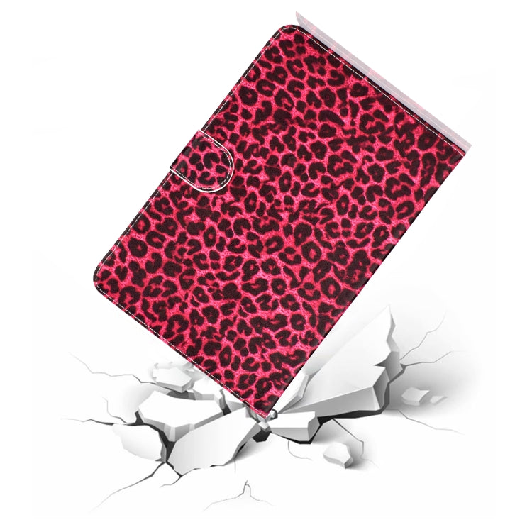 Colored Pattern Drawing Horizontal Flip PU Leather Case with Three-folding Holder for 10 inch Tablet PC(Red leopard grain) - 10 - 11 inch by PMC TechLife | Online Shopping South Africa | PMC TechLife | Buy Now Pay Later Mobicred