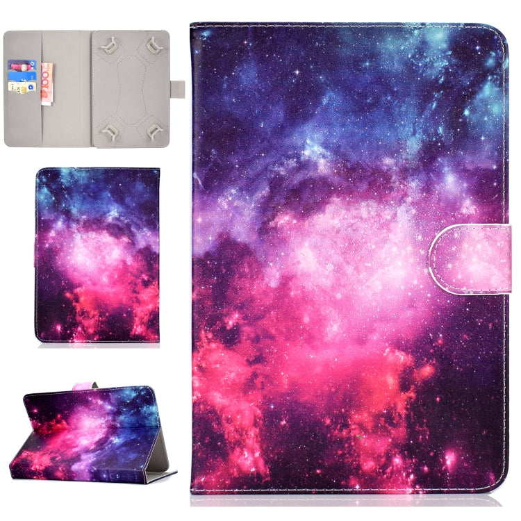 Colored Pattern Drawing Horizontal Flip PU Leather Case with Three-folding Holder for 10 inch Tablet PC(Starry sky) - 10 - 11 inch by PMC TechLife | Online Shopping South Africa | PMC TechLife | Buy Now Pay Later Mobicred