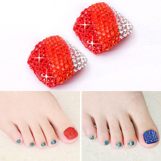 2 PCS Crystal Fake Nail Art Tips Rhinestone Full Cover Toenails Decals Stickers(NO:21) - Nail Stickers by PMC Jewellery | Online Shopping South Africa | PMC Jewellery | Buy Now Pay Later Mobicred