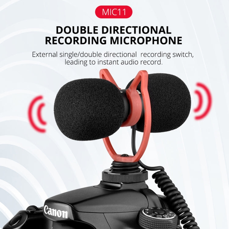 YELANGU MIC11 SLR Camera Mobile Phone Two-way Recording Microphone - Microphone by YELANGU | Online Shopping South Africa | PMC Jewellery | Buy Now Pay Later Mobicred