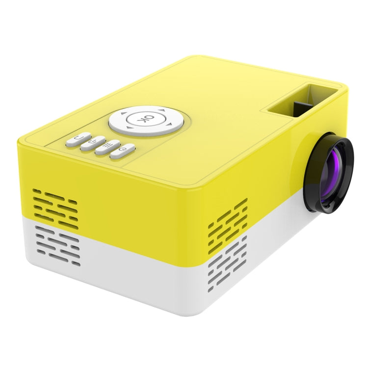 J15 1920 x 1080P HD Household Mini LED Projector with Tripod Mount Support AV / HDMI x 1 / USB x1 / TF x 1, Plug Type:US Plug(Yellow White) - Mini Projector by PMC Jewellery | Online Shopping South Africa | PMC Jewellery | Buy Now Pay Later Mobicred