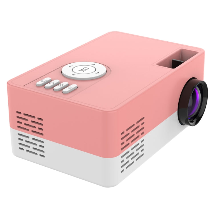 J15 1920 x 1080P HD Household Mini LED Projector with Tripod Mount Support AV / HDMI x 1 / USB x1 / TF x 1, Plug Type:UK Plug(Pink White) - Mini Projector by PMC Jewellery | Online Shopping South Africa | PMC Jewellery | Buy Now Pay Later Mobicred