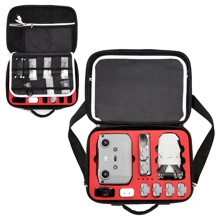 Multi-function PU Shoulder Storage Bag Suitcase with Baffle For DJI Mavic Mini 2(Red Liner) - Carry Cases & Bags by PMC TechLife | Online Shopping South Africa | PMC TechLife | Buy Now Pay Later Mobicred