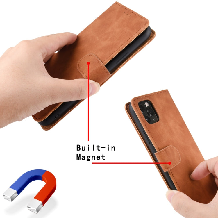 For DOOGEE N30 Solid Color Skin Feel Magnetic Buckle Horizontal Flip Calf Texture PU Leather Case with Holder & Card Slots & Wallet(Brown) - More Brand by PMC Jewellery | Online Shopping South Africa | PMC Jewellery | Buy Now Pay Later Mobicred