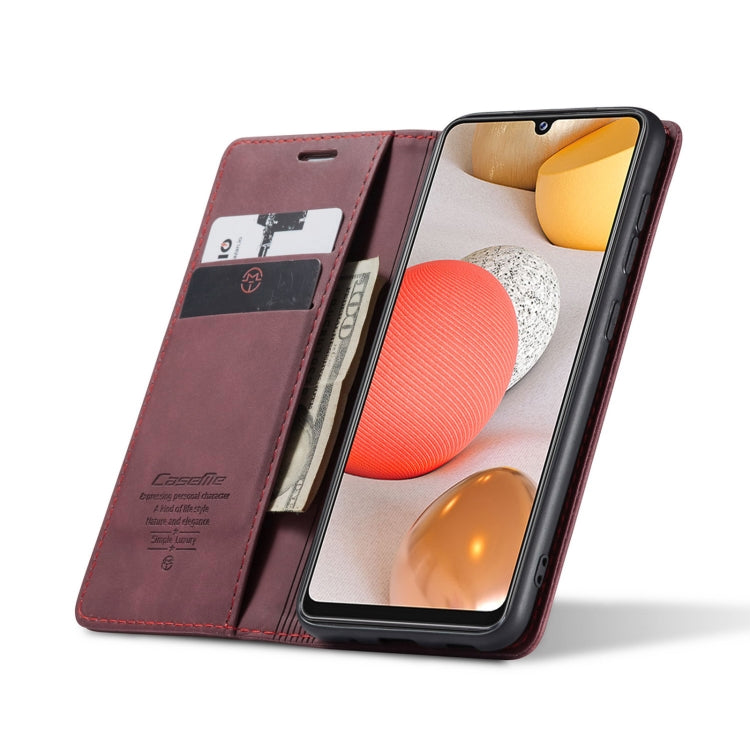 For Samsung Galaxy A42 5G CaseMe-013 Multifunctional Retro Frosted Horizontal Flip Leather Case with Card Slot & Holder & Wallet(Wine Red) - Galaxy Phone Cases by CaseMe | Online Shopping South Africa | PMC Jewellery | Buy Now Pay Later Mobicred