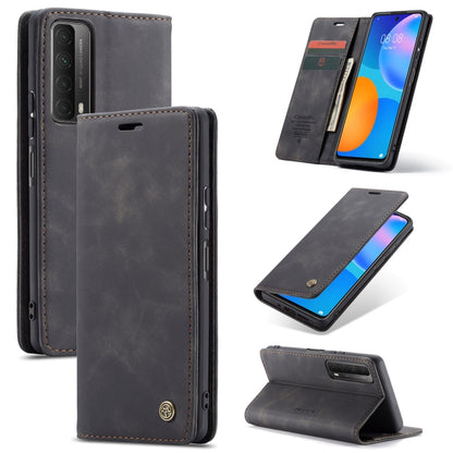 For Huawei P Smart 2021 CaseMe-013 Multifunctional Retro Frosted Horizontal Flip Leather Case with Card Slot & Holder & Wallet(Black) - Huawei Cases by CaseMe | Online Shopping South Africa | PMC Jewellery | Buy Now Pay Later Mobicred