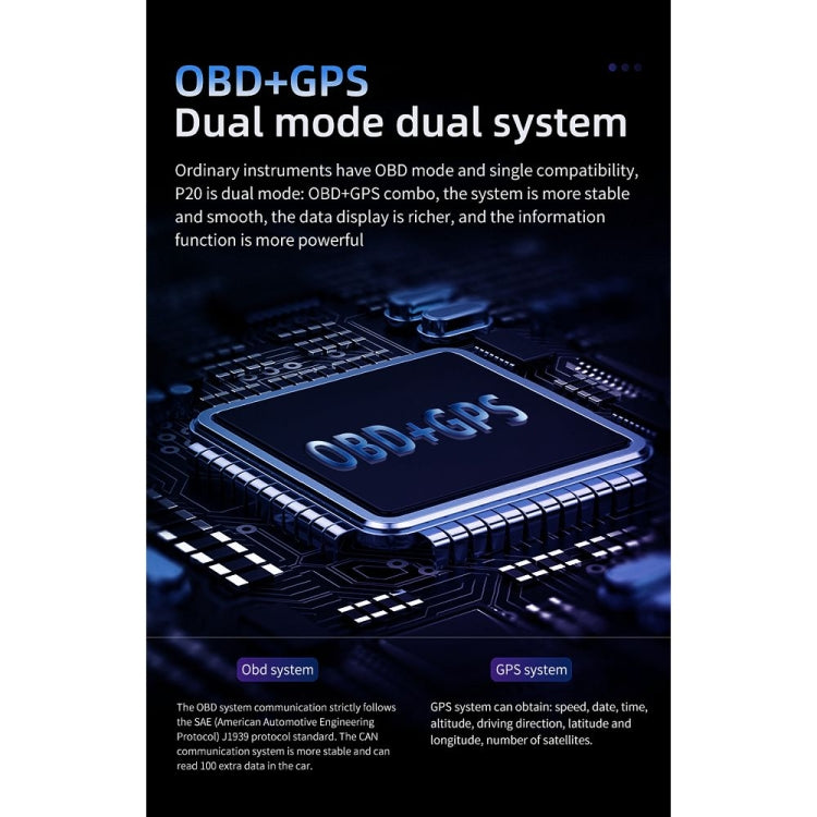P20 OBD2 + GPS Mode Car Head-up Display HUD Overspeed / Speed / Water Temperature / Engine Failure Alarm - Head Up Display System by PMC TechLife | Online Shopping South Africa | PMC TechLife | Buy Now Pay Later Mobicred