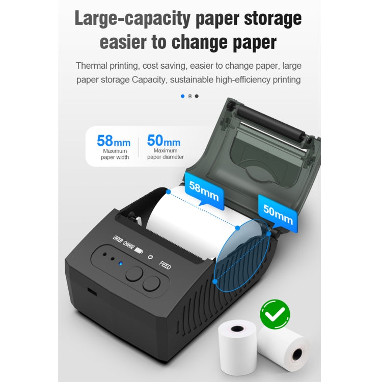 5811DD 58mm Bluetooth 4.0 Portable Thermal Bluetooth Receipt Printer, US Plug - Printer by PMC Jewellery | Online Shopping South Africa | PMC Jewellery | Buy Now Pay Later Mobicred