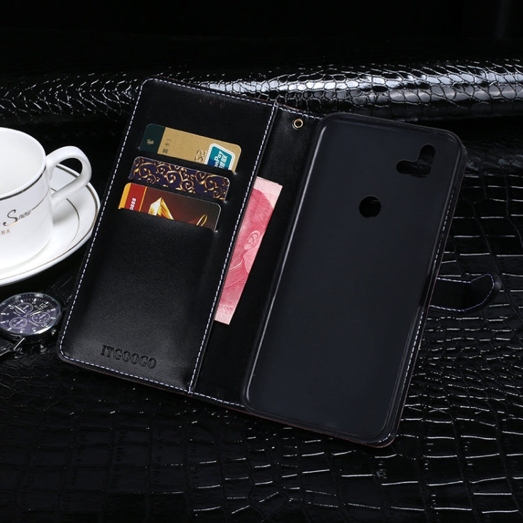 For Fujitsu Arrows RX idewei Crocodile Texture Horizontal Flip Leather Case with Holder & Card Slots & Wallet(Dark Blue) - free shipping - PMC Jewellery - Order now!